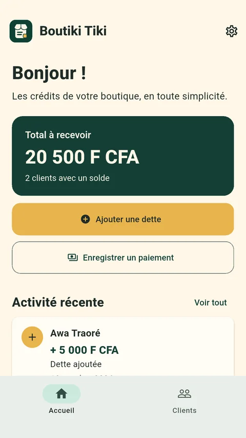 Vue d’ensemble du carnet