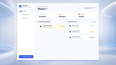 Accueil de Garantie+ sur Apple Vision Pro