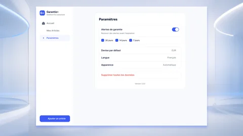 Paramètres de Garantie+ sur Apple Vision Pro