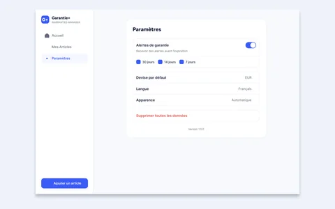 Paramètres de Garantie+ sur Mac
